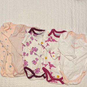Pink and White Floral Bodysuits